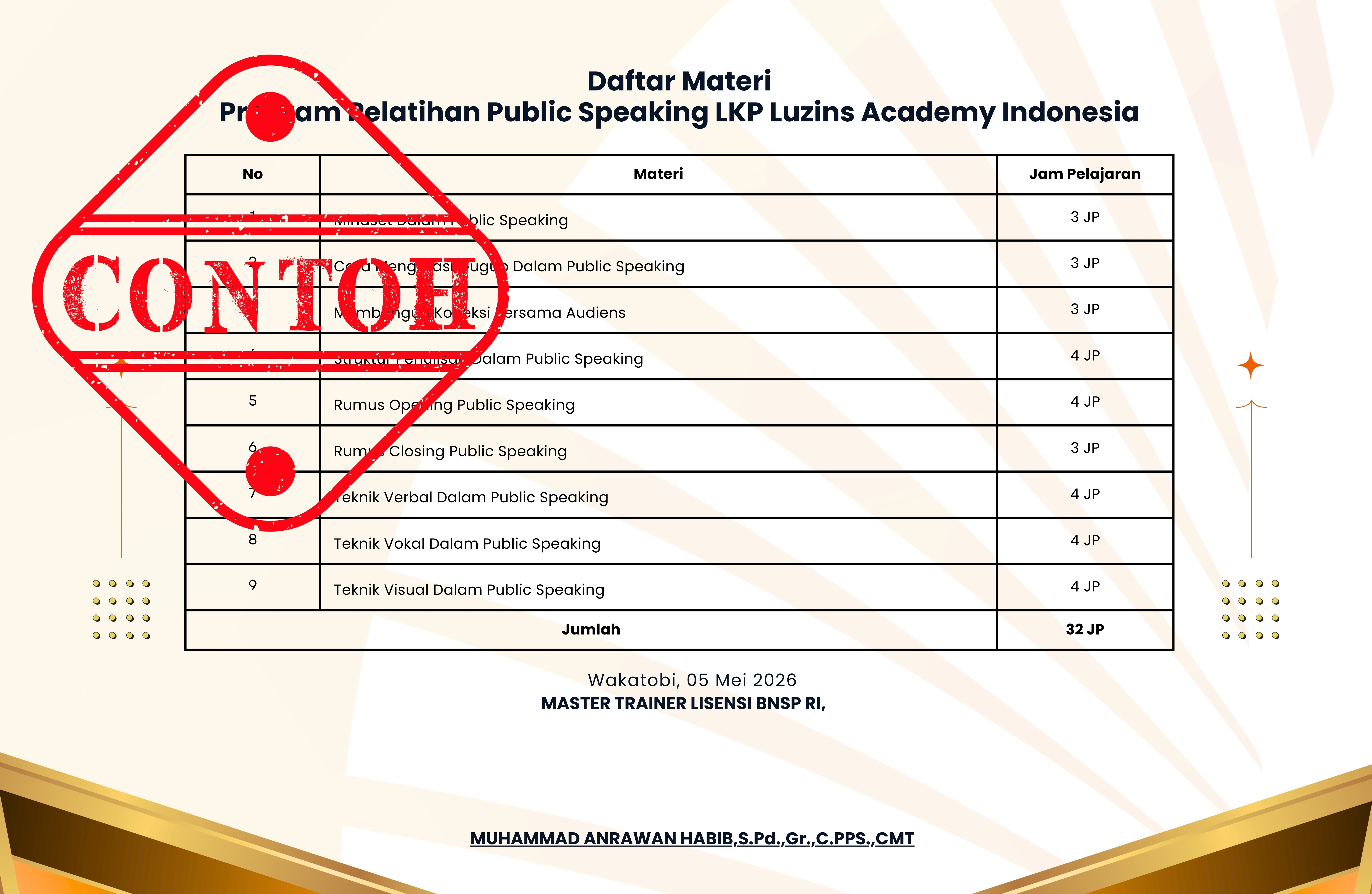 Contoh sertifikat pelatihan public speaking 2